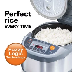 Cookers Hamilton Beach Advanced Multi-Function 16-Cup Stainless Steel Rice Cooker With Fuzzy Logic -Dessert Makers Popular Store stainless steel hamilton beach rice cookers 37570 4f 1000