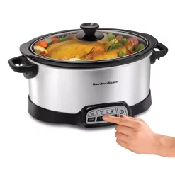 Cookers Hamilton Beach 7 Qt. Programmable Stainless Steel Slow Cooker With Built-In Timer And Temperature Settings -Dessert Makers Popular Store stainless steel hamilton beach slow cookers 33473 44 1000