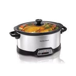 Cookers Hamilton Beach 7 Qt. Programmable Stainless Steel Slow Cooker With Built-In Timer And Temperature Settings -Dessert Makers Popular Store stainless steel hamilton beach slow cookers 33473 fa 1000