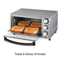 Toasters Hamilton Beach 1100-Watt 4-Slice Stainless Steel Toaster Oven -Dessert Makers Popular Store stainless steel hamilton beach toaster ovens 31143 44 1000