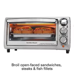 Toasters Hamilton Beach 1100-Watt 4-Slice Stainless Steel Toaster Oven -Dessert Makers Popular Store stainless steel hamilton beach toaster ovens 31143 76 1000