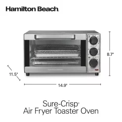 Toasters Hamilton Beach Sure Crisp 1120 W 4-Slice Stainless Steel Toaster Oven With Air Fry 11 Toasters Hamilton Beach Sure Crisp 1120 W 4-Slice Stainless Steel Toaster Oven With Air Fry -Dessert Makers Popular Store stainless steel hamilton beach toaster ovens 31403 66 1000