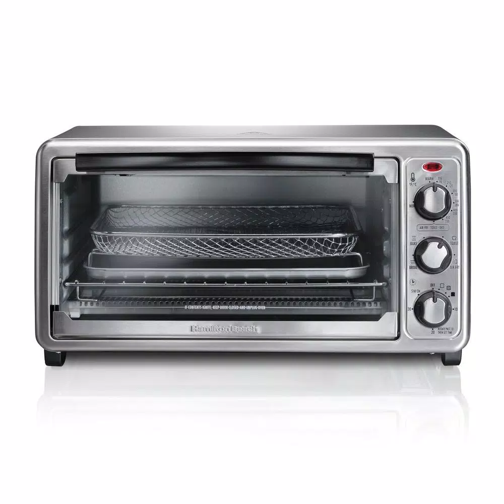 Toasters Hamilton Beach Sure Crisp 1440 W 6-Slice Stainless Steel Toaster Oven With Air Fry 3 Toasters Hamilton Beach Sure Crisp 1440 W 6-Slice Stainless Steel Toaster Oven With Air Fry