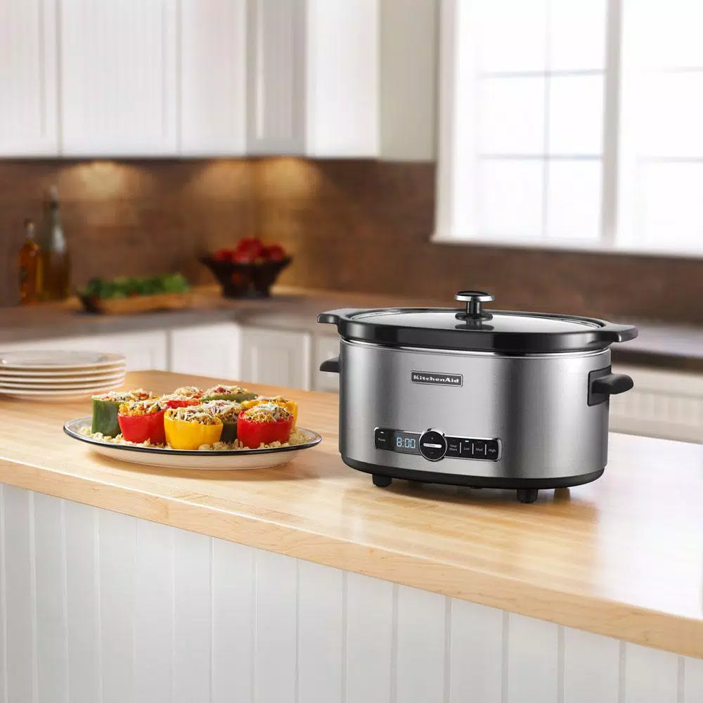 Cookers KitchenAid 6 Qt. Stainless Steel Slow Cooker With Glass Lid And Built-In Timer 6 Cookers KitchenAid 6 Qt. Stainless Steel Slow Cooker With Glass Lid And Built-In Timer - Image 4
