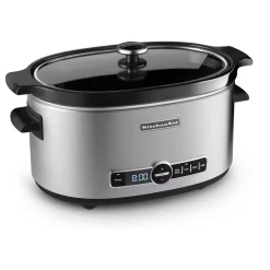 Cookers KitchenAid 6 Qt. Stainless Steel Slow Cooker With Glass Lid And Built-In Timer