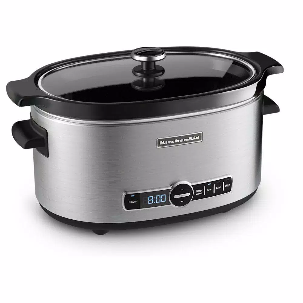 Cookers KitchenAid 6 Qt. Stainless Steel Slow Cooker With Glass Lid And Built-In Timer 3 Cookers KitchenAid 6 Qt. Stainless Steel Slow Cooker With Glass Lid And Built-In Timer