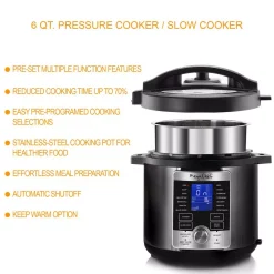 Cookers MegaChef 6 Qt. Stainless Steel Electric Pressure Cooker With Stainless Steel Pot 13 Cookers MegaChef 6 Qt. Stainless Steel Electric Pressure Cooker With Stainless Steel Pot -Dessert Makers Popular Store stainless steel megachef electric pressure cookers 985111967m 4f 1000