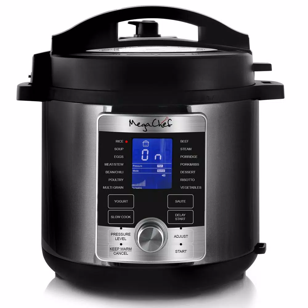 Cookers MegaChef 6 Qt. Stainless Steel Electric Pressure Cooker With Stainless Steel Pot 3 Cookers MegaChef 6 Qt. Stainless Steel Electric Pressure Cooker With Stainless Steel Pot