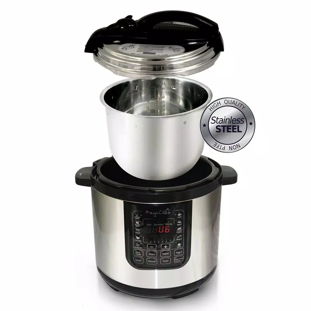 Cookers MegaChef 8 Qt. Stainless Steel Electric Pressure Cooker With Stainless Steel Pot 7 Cookers MegaChef 8 Qt. Stainless Steel Electric Pressure Cooker With Stainless Steel Pot - Image 5