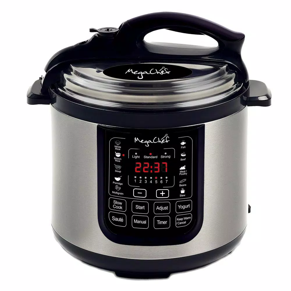 Cookers MegaChef 8 Qt. Stainless Steel Electric Pressure Cooker With Stainless Steel Pot 3 Cookers MegaChef 8 Qt. Stainless Steel Electric Pressure Cooker With Stainless Steel Pot