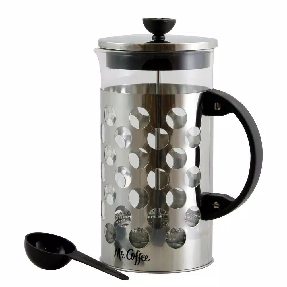 Coffee Makers Mr. Coffee Polka Dot Brew 4-Cup Silver Coffee Press With Scoop 3 Coffee Makers Mr. Coffee Polka Dot Brew 4-Cup Silver Coffee Press With Scoop