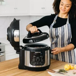 Cookers NINJA Foodi Deluxe 8 Qt. Black Electric Pressure Cooker And Air Fryer 13 Cookers NINJA Foodi Deluxe 8 Qt. Black Electric Pressure Cooker And Air Fryer -Dessert Makers Popular Store stainless steel ninja electric pressure cookers fd401 4f 1000