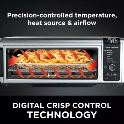Toasters NINJA Stainless Steel Foodi Digital Air Fry Oven, Convection Oven, Toaster, Air Fryer, Flip-Away For Storage 12 Toasters NINJA Stainless Steel Foodi Digital Air Fry Oven, Convection Oven, Toaster, Air Fryer, Flip-Away For Storage -Dessert Makers Popular Store stainless steel ninja toaster ovens sp101 1f 1000