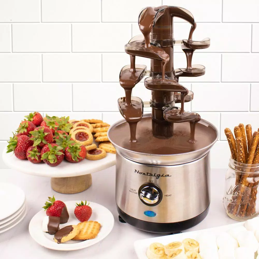 Dessert Makers Nostalgia 3-Tier Stainless Steel Cascading Fondue Fountain 10 Dessert Makers Nostalgia 3-Tier Stainless Steel Cascading Fondue Fountain - Image 8