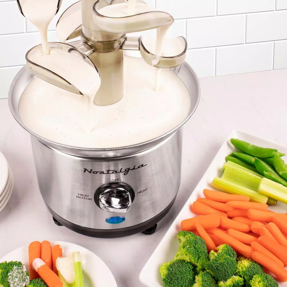Dessert Makers Nostalgia 3-Tier Stainless Steel Cascading Fondue Fountain 11 Dessert Makers Nostalgia 3-Tier Stainless Steel Cascading Fondue Fountain - Image 9