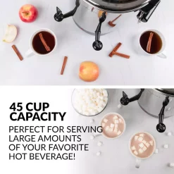 Coffee Makers Nostalgia 45-Cup Stainless Steel Quick Brewing Coffee Urn 10 Coffee Makers Nostalgia 45-Cup Stainless Steel Quick Brewing Coffee Urn -Dessert Makers Popular Store stainless steel nostalgia coffee urns cuds45ss 4f 1000