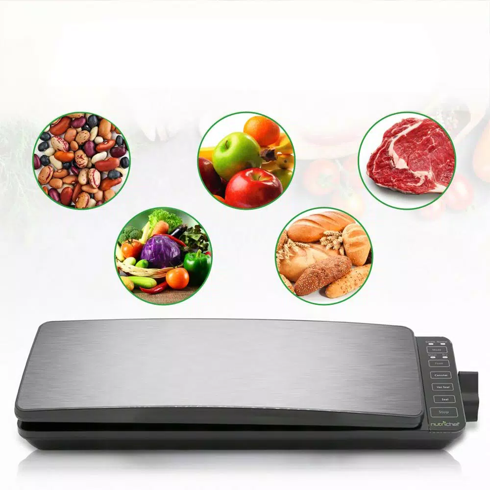 Food Processing NutriChef White With Reusable Vacuum Food Bags Stainless Steel Food Vacuum Sealer Electric Air Sealing Preserver System 6 Food Processing NutriChef White With Reusable Vacuum Food Bags Stainless Steel Food Vacuum Sealer Electric Air Sealing Preserver System - Image 4