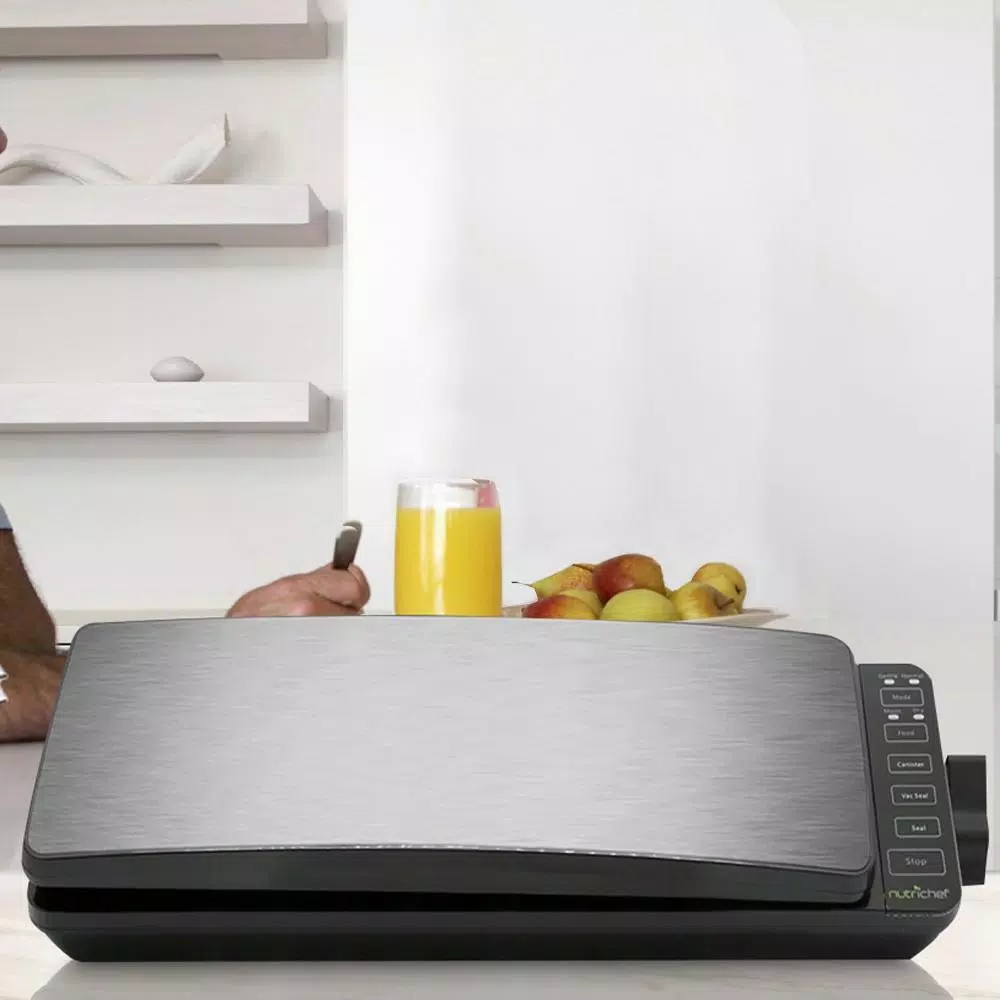 Food Processing NutriChef White With Reusable Vacuum Food Bags Stainless Steel Food Vacuum Sealer Electric Air Sealing Preserver System 4 Food Processing NutriChef White With Reusable Vacuum Food Bags Stainless Steel Food Vacuum Sealer Electric Air Sealing Preserver System - Image 2