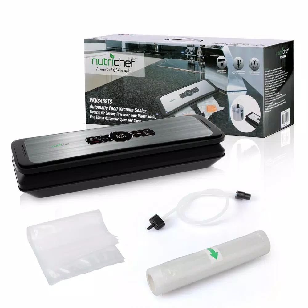 Food Processing NutriChef White With Digital Scale 1-Touch Automatic Open And Close Food Vacuum Sealer Electric Air Sealing Preserver 9 Food Processing NutriChef White With Digital Scale 1-Touch Automatic Open And Close Food Vacuum Sealer Electric Air Sealing Preserver - Image 7