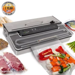 Food Processing NutriChef White Kitchen Pro Stainless Steel Food Vacuum Sealer System – Countertop Electric Air Seal Preserver With Air Vac Bags 21 Food Processing NutriChef White Kitchen Pro Stainless Steel Food Vacuum Sealer System – Countertop Electric Air Seal Preserver With Air Vac Bags -Dessert Makers Popular Store stainless steel nutrichef food vacuum sealers pkvs50sts 31 1000