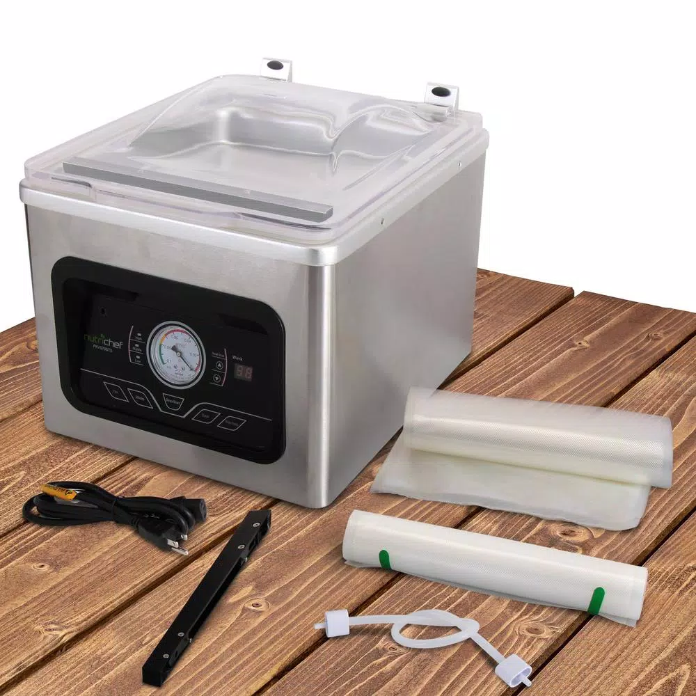 Food Processing NutriChef White Chamber Food Vacuum Sealer System – Commercial Electric Air Seal Preserver With Air Vac Bags (Stainless Steel) 6 Food Processing NutriChef White Chamber Food Vacuum Sealer System – Commercial Electric Air Seal Preserver With Air Vac Bags (Stainless Steel) - Image 4