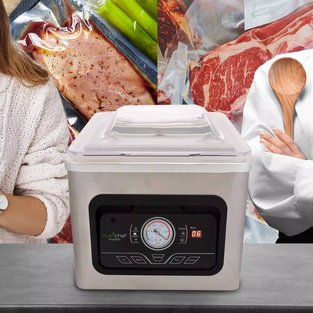 Food Processing NutriChef White Chamber Food Vacuum Sealer System – Commercial Electric Air Seal Preserver With Air Vac Bags (Stainless Steel) 7 Food Processing NutriChef White Chamber Food Vacuum Sealer System – Commercial Electric Air Seal Preserver With Air Vac Bags (Stainless Steel) - Image 5