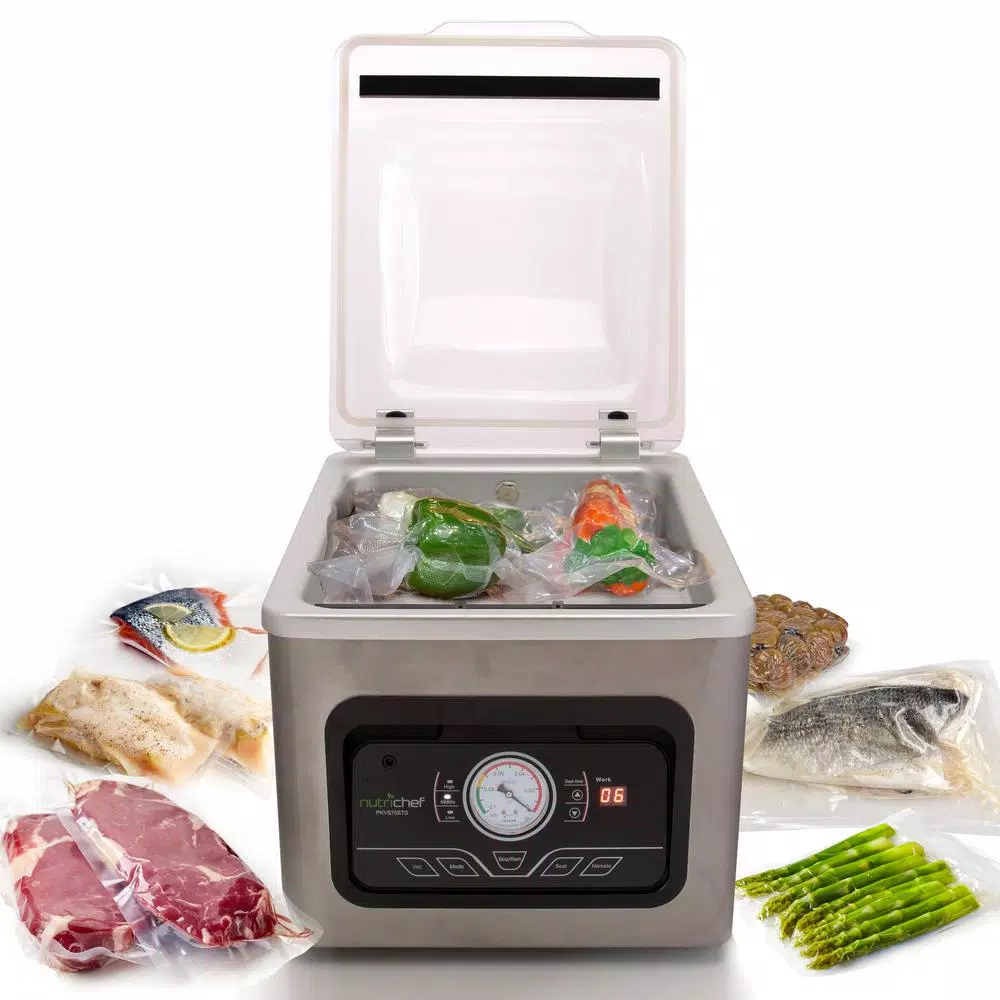 Food Processing NutriChef White Chamber Food Vacuum Sealer System – Commercial Electric Air Seal Preserver With Air Vac Bags (Stainless Steel) 8 Food Processing NutriChef White Chamber Food Vacuum Sealer System – Commercial Electric Air Seal Preserver With Air Vac Bags (Stainless Steel) - Image 6