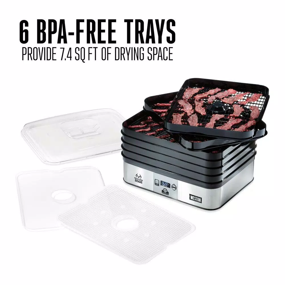 Food Processing Weston Realtree Edge 6-Tray Stainless Steel Food Dehydrator With Digital Controls And Camo Storage Cover 6 Food Processing Weston Realtree Edge 6-Tray Stainless Steel Food Dehydrator With Digital Controls And Camo Storage Cover - Image 4