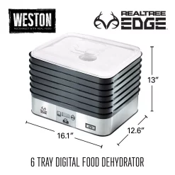 Food Processing Weston Realtree Edge 6-Tray Stainless Steel Food Dehydrator With Digital Controls And Camo Storage Cover 11 Food Processing Weston Realtree Edge 6-Tray Stainless Steel Food Dehydrator With Digital Controls And Camo Storage Cover -Dessert Makers Popular Store stainless steel weston dehydrators 75 0450 re 66 1000