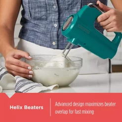 Mixers BLACK+DECKER Helix Performance Premium 5-Speed Mixer Teal Hand Mixer -Dessert Makers Popular Store teal black decker hand mixers mx600t 4f 1000