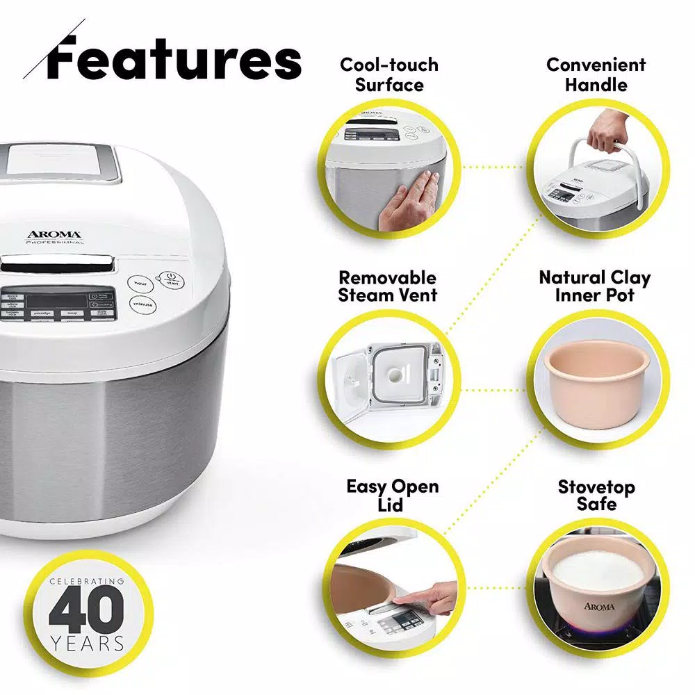 Cookers AROMA 3 Qt. White Electric Multicooker 4 Cookers AROMA 3 Qt. White Electric Multicooker - Image 2