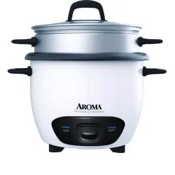 Cookers AROMA Pot-Style 6-Cup White Rice Cooker