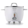 Cookers AROMA Simply 6-Cup Stainless Steel White Rice Cooker With Measuring Cup And Serving Spatula -Dessert Makers Popular Store white aroma rice cookers arc 753sg 64 1000