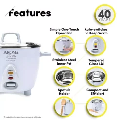 Cookers AROMA 14-Cup Rice Cooker In White 12 Cookers AROMA 14-Cup Rice Cooker In White -Dessert Makers Popular Store white aroma rice cookers arc 757sg 1f 1000