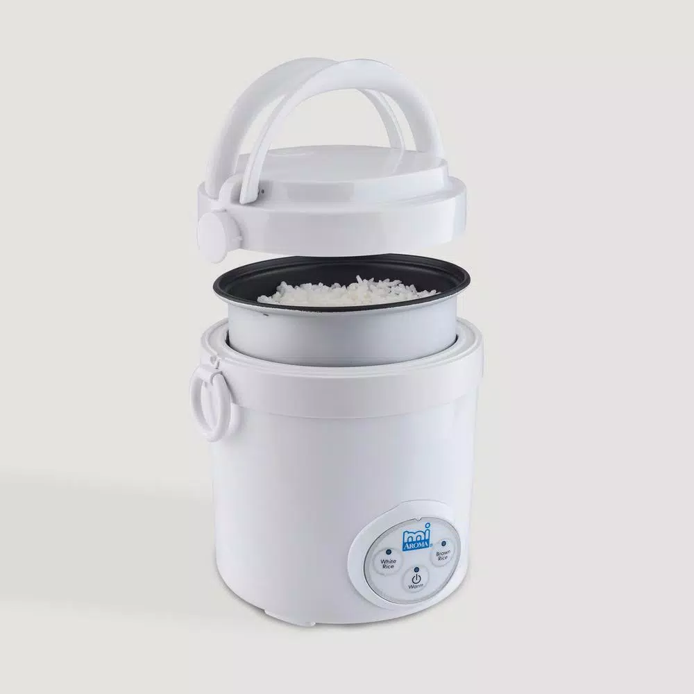 Cookers AROMA 3-Cup White Mini Rice Cooker With Non-Stick Cooking Pot 8 Cookers AROMA 3-Cup White Mini Rice Cooker With Non-Stick Cooking Pot - Image 6