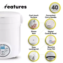 Cookers AROMA 3-Cup White Mini Rice Cooker With Non-Stick Cooking Pot 15 Cookers AROMA 3-Cup White Mini Rice Cooker With Non-Stick Cooking Pot -Dessert Makers Popular Store white aroma rice cookers mrc 903d c3 1000