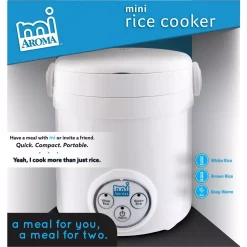 Cookers AROMA 3-Cup White Mini Rice Cooker With Non-Stick Cooking Pot 19 Cookers AROMA 3-Cup White Mini Rice Cooker With Non-Stick Cooking Pot -Dessert Makers Popular Store white aroma rice cookers mrc 903d fa 1000