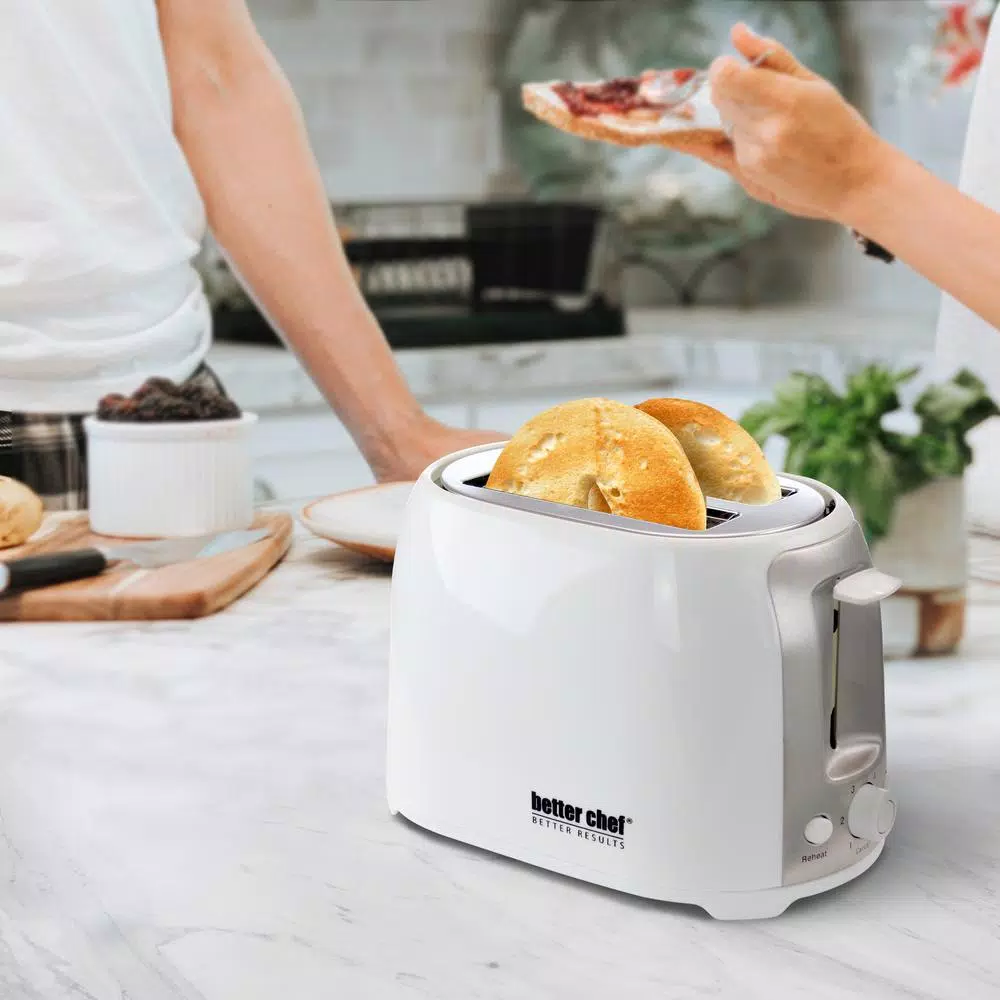 Toasters Better Chef 2-Slice White Wide Slot Toaster With Cool-Touch Exterior 6 Toasters Better Chef 2-Slice White Wide Slot Toaster With Cool-Touch Exterior - Image 4