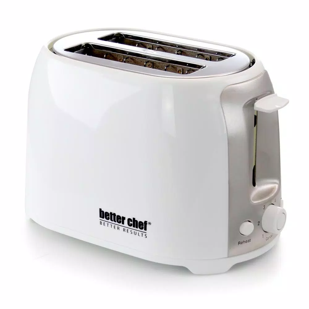 Toasters Better Chef 2-Slice White Wide Slot Toaster With Cool-Touch Exterior 3 Toasters Better Chef 2-Slice White Wide Slot Toaster With Cool-Touch Exterior