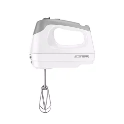 Mixers BLACK+DECKER 6-Speed White Hand Mixer With Beater, Whisk, Whip And Dough Hook Attachments -Dessert Makers Popular Store white black decker hand mixers mx3000w 4f 1000