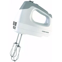 Mixers BLACK+DECKER 6-Speed White Hand Mixer With Beater, Whisk, Whip And Dough Hook Attachments