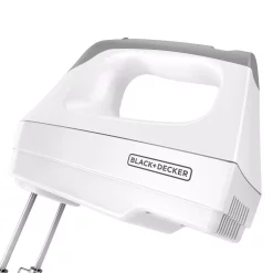 Mixers BLACK+DECKER 6-Speed White Hand Mixer With Beater, Whisk, Whip And Dough Hook Attachments -Dessert Makers Popular Store white black decker hand mixers mx3000w fa 1000