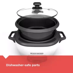 Cookers BLACK+DECKER 3-Cup White Rice Cooker With Steaming Basket And Non-Stick Pot -Dessert Makers Popular Store white black decker rice cookers rc503 44 1000