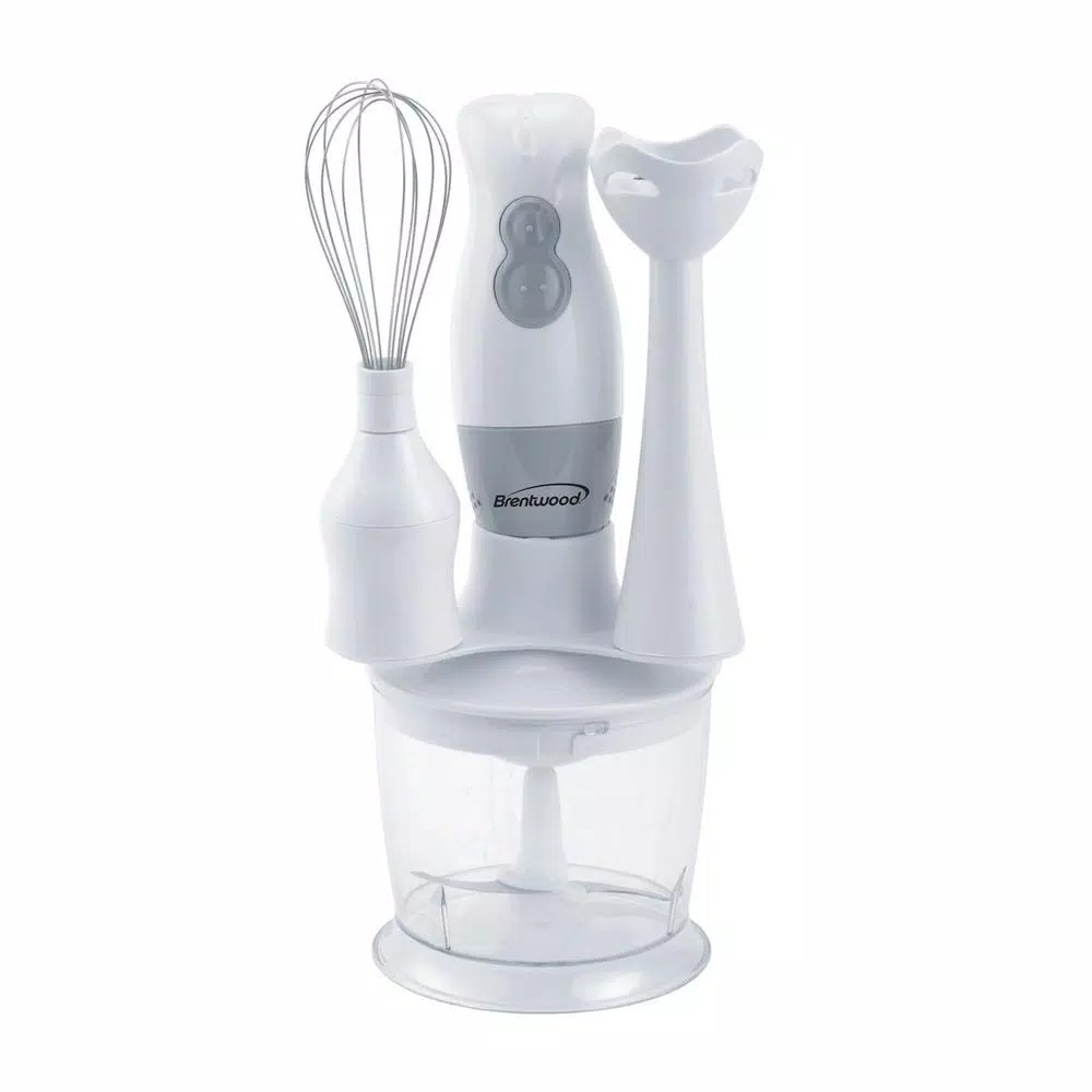 Mixers Brentwood Appliances 2-Speed White Hand Mixer Blender And Food Processor With Balloon Whisk 3 Mixers Brentwood Appliances 2-Speed White Hand Mixer Blender And Food Processor With Balloon Whisk