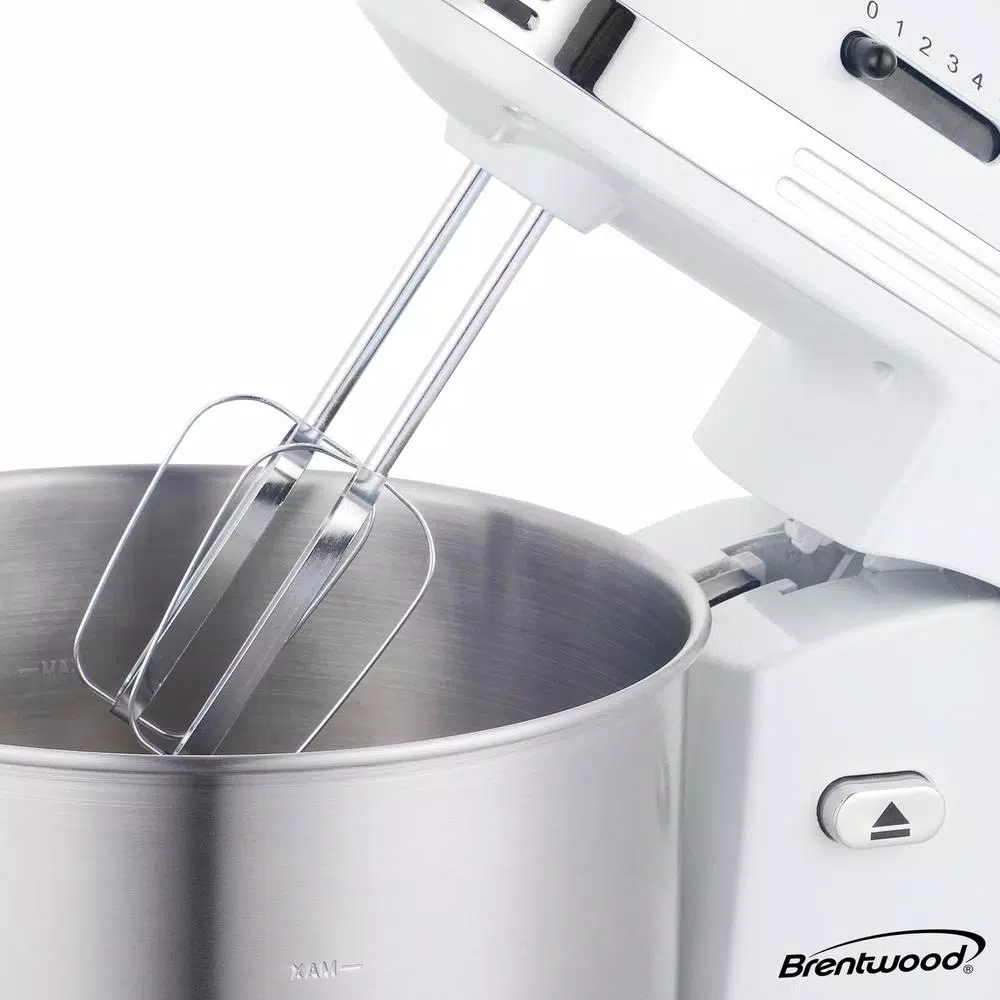 Mixers Brentwood Appliances 3 Qt. 5-Speed White With Stainless Steel Mixing Bowl Stand Mixer 7 Mixers Brentwood Appliances 3 Qt. 5-Speed White With Stainless Steel Mixing Bowl Stand Mixer - Image 5