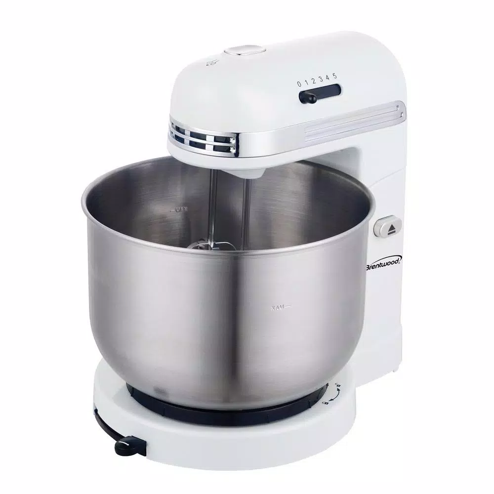Mixers Brentwood Appliances 3 Qt. 5-Speed White With Stainless Steel Mixing Bowl Stand Mixer 5 Mixers Brentwood Appliances 3 Qt. 5-Speed White With Stainless Steel Mixing Bowl Stand Mixer - Image 3