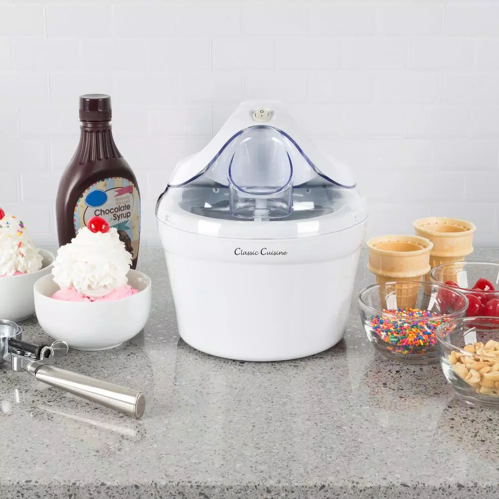 Dessert Makers Classic Cuisine 1 Qt. White Ice Cream Maker And Frozen Yogurt Machine With Recipe Booklet 6 Dessert Makers Classic Cuisine 1 Qt. White Ice Cream Maker And Frozen Yogurt Machine With Recipe Booklet - Image 4