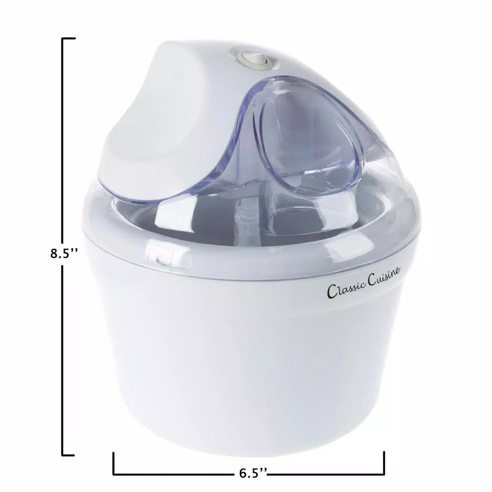 Dessert Makers Classic Cuisine 1 Qt. White Ice Cream Maker And Frozen Yogurt Machine With Recipe Booklet 4 Dessert Makers Classic Cuisine 1 Qt. White Ice Cream Maker And Frozen Yogurt Machine With Recipe Booklet - Image 2