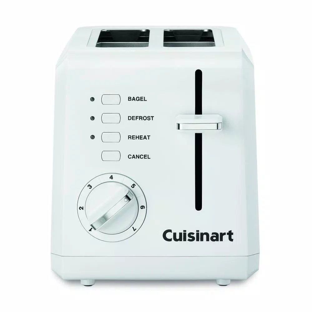 Toasters Cuisinart Compact 2-Slice White Wide Slot Toaster With Crumb Tray 3 Toasters Cuisinart Compact 2-Slice White Wide Slot Toaster With Crumb Tray