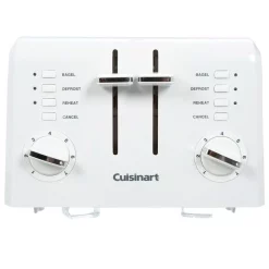 Toasters Cuisinart Compact 4-Slice White Wide Slot Toaster With Crumb Tray 11 Toasters Cuisinart Compact 4-Slice White Wide Slot Toaster With Crumb Tray -Dessert Makers Popular Store white cuisinart pop up toasters cpt 142 1f 1000